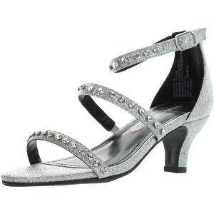 Steve Madden Girls Shoes Dancer Heeled Sandal, Silver, 3